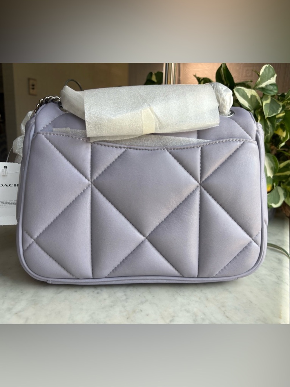 Coach Quilted Shoulder Bag in Lavender Purple with Silver Hardware - Picture 3 of 13